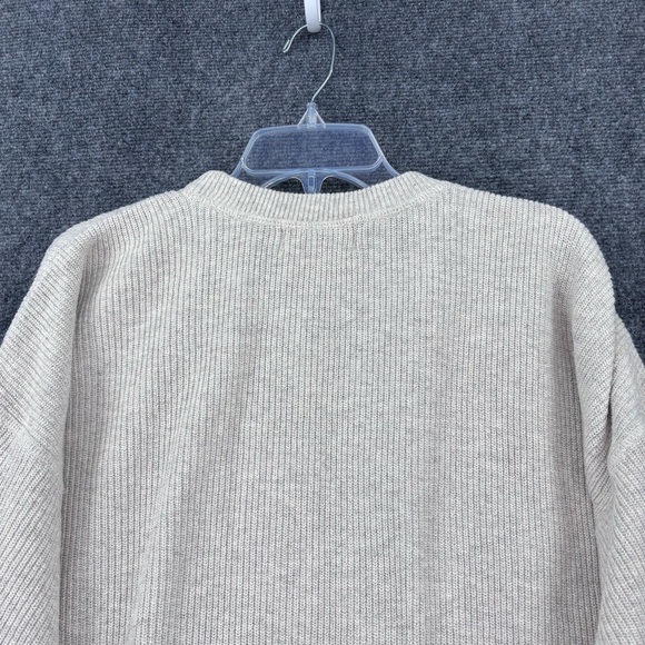VINTAGE Eddie Bauer Beige Crew Neck Ribbed Knit Sweater Men’s Large Made In USA - Picture 4 of 10